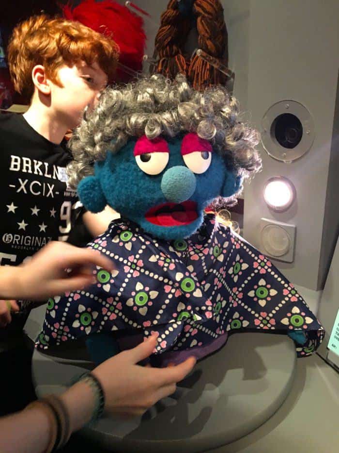 A made-up muppet at the museum of the moving image