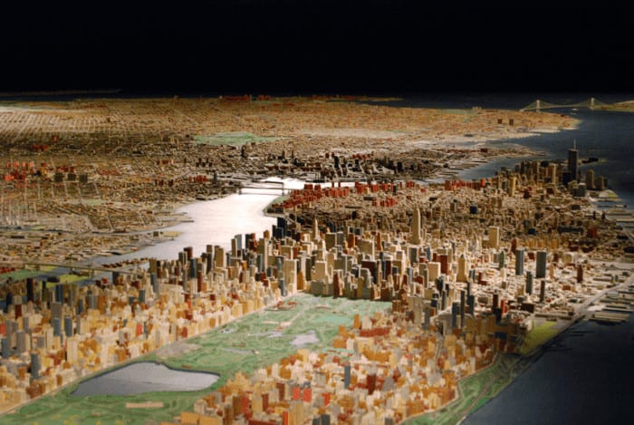 the scale model of nyc at the queens museum