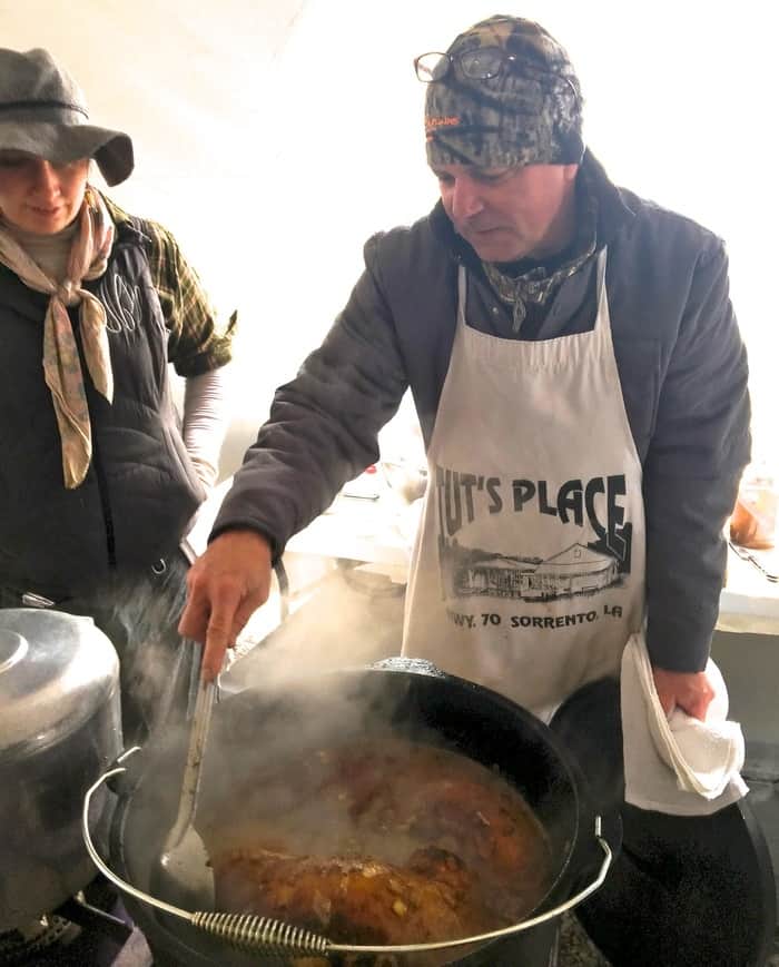 Cooking ponce at the boucherie