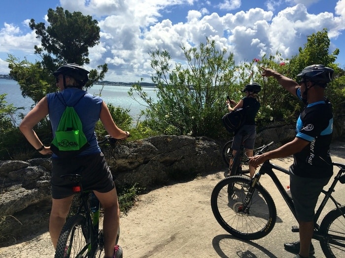 a guided ride on bermuda's railway trail