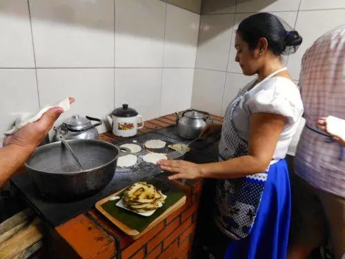 freshly made tortillas at a farmhouse dinner in arenal, costa rica