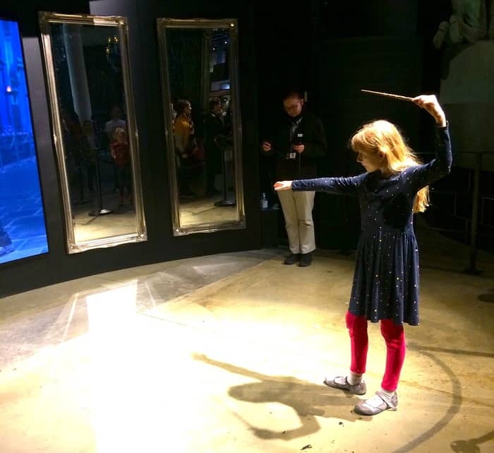 wizard dueling at the warner brothers studios near london