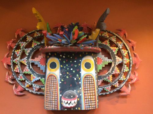 An indian mask in the la fonda hotel