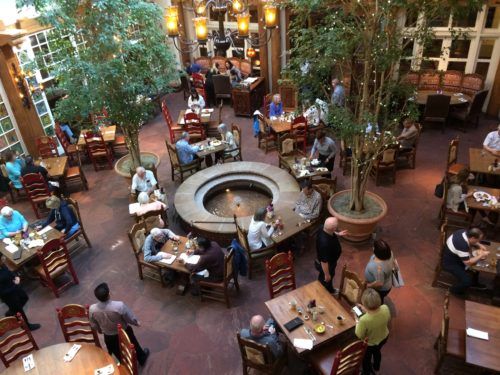 The plazuela restaurant looks like a mexican plaza