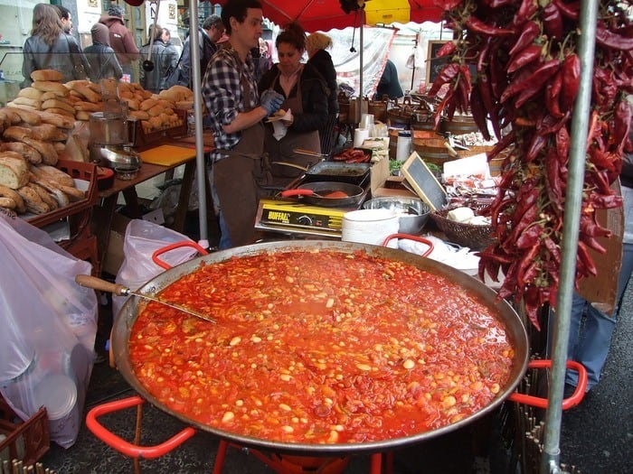 the portobello road market has street food from all over the world