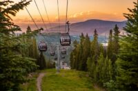 sunset from a gondola is a beautiful summer experience at snowmass