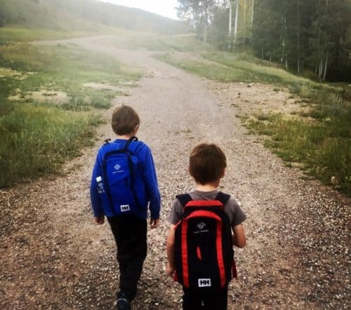 Hiking at the top of the mountain in snowmass