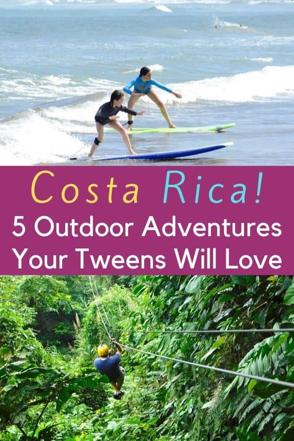 Costa rica is ideal for tweens who are beginning to want more adventure in their vacation. Here are 5 awesome outdoor things to do with them. #costarica #tweens #adventuretravel #inspiration #crfamilyholidays #kids #vacation