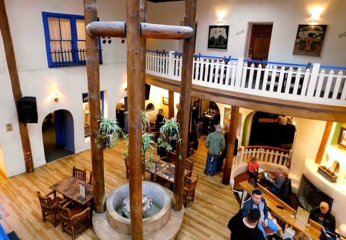 The lobby bar at the historic taos inn