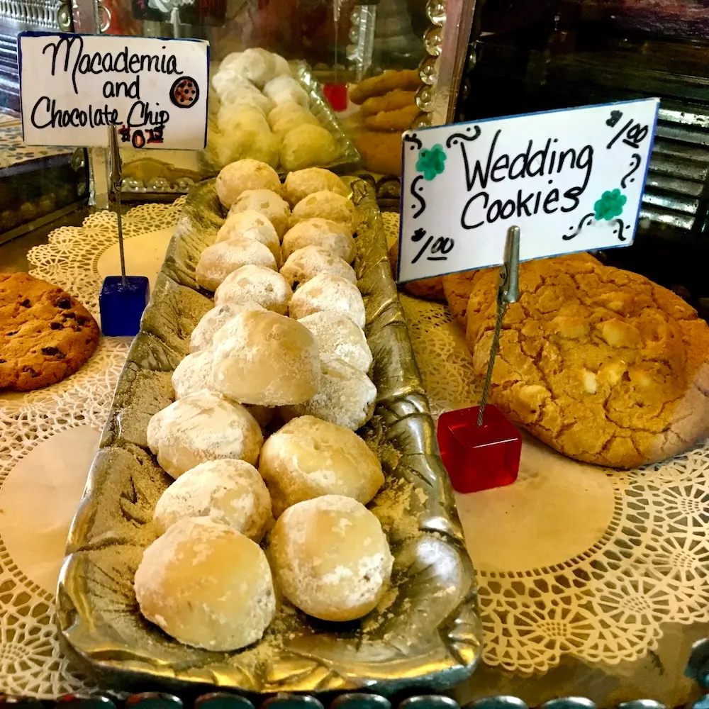 Wedding cookies are an inexpensive and delicious treat at orlando's café in taos