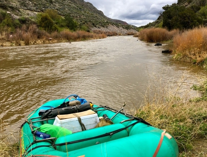 Our raft and the rio grande gorge