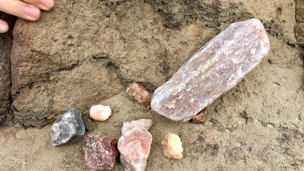 A sample of the rocks kids can collect during a rafting trip on the rio grande, near taos.