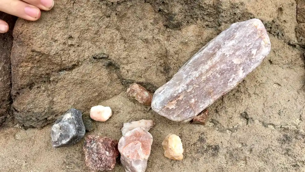 A sample of the rocks kids can collect during a rafting trip on the rio grande, near taos.
