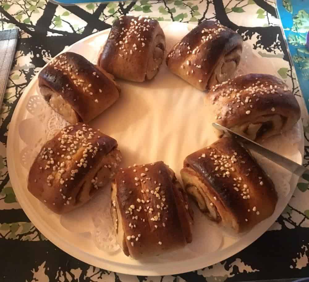 Freshly baked finnish cinnamon roles