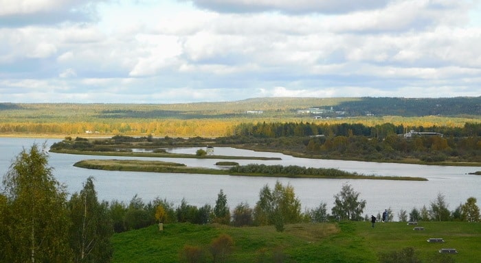 fall scenery outside of rovaniemi, finland