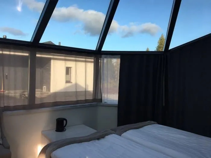 Take This Beautiful Lapland Fall Vacation With Kids The skyview from the bed of santa's igloos arctic circle.
