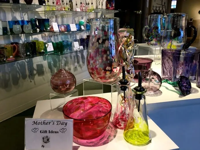 Some of sunburst glasswork's beautiful and functional blown glass.