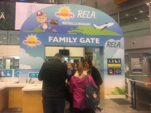 The family lane at helsinki airport is well marked