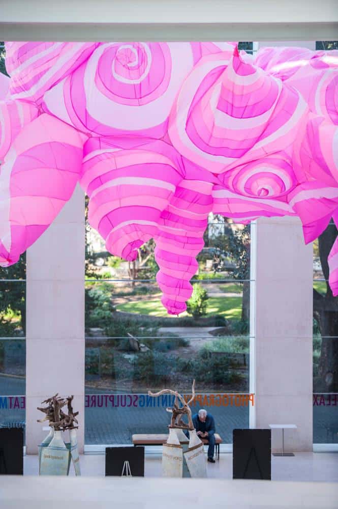 Jepson center is a modern arts museum with rotating events and exhibits, some of them colorful