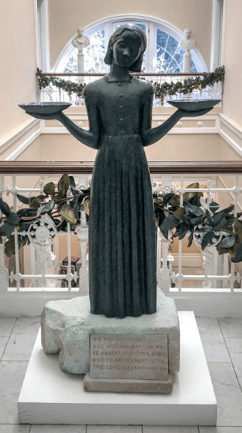 The bird girl statue from bonaventure cemetary is now in the telfair museum