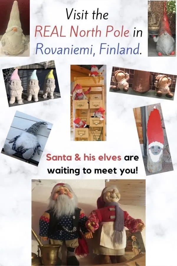 in lapland it's christmas all year round. visit the north pole, send mail from santa's post office, stay in yuletide themed hotels and see elves. a lot of elves. #laplamd #rovaniemi #santaclaus #northpole #santaspostoffice #elves #christmas #realsanta #vacationwithkids #laplandwithkids