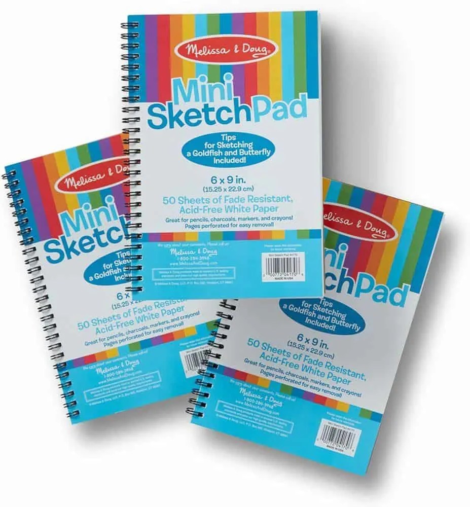 arts & crafts are a lifesaver then you travel with kids, so pack supplies like these mini sketch pads.