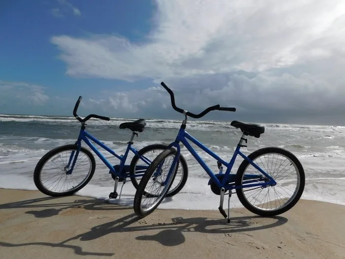st. augustine's beaches offer nice sand and outdoor activities like fat-tire biking in cooler weather.