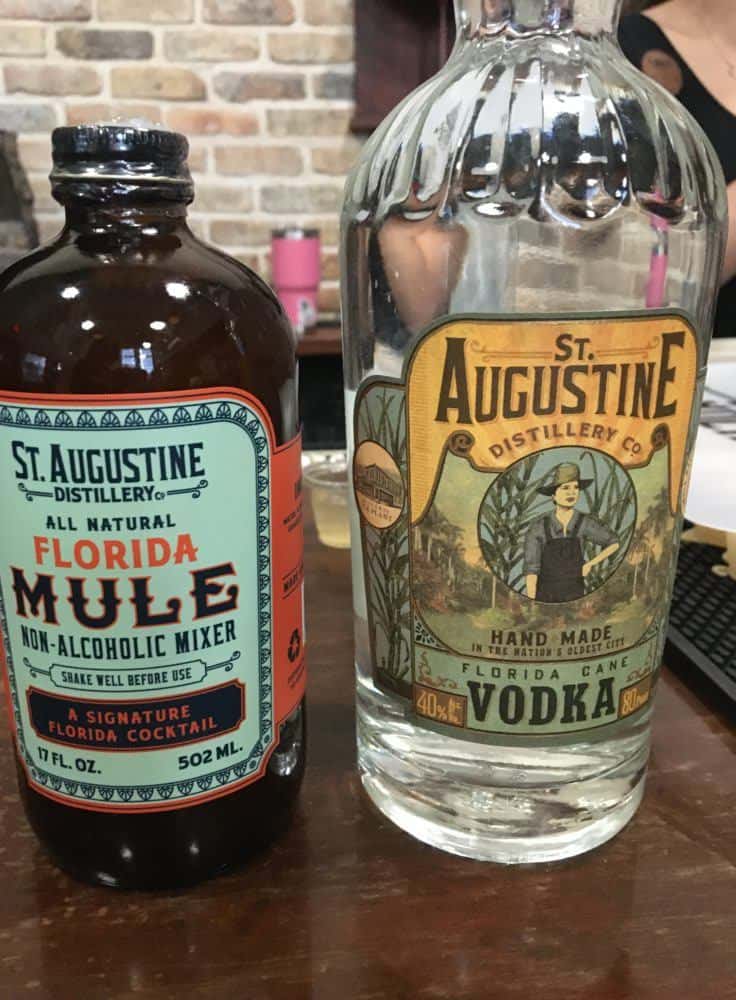 Vodka and florida mule mix at the st. Augustine distillery