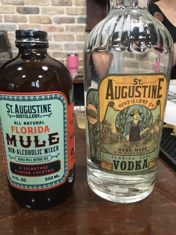 Vodka and florida mule mix at the st. Augustine distillery