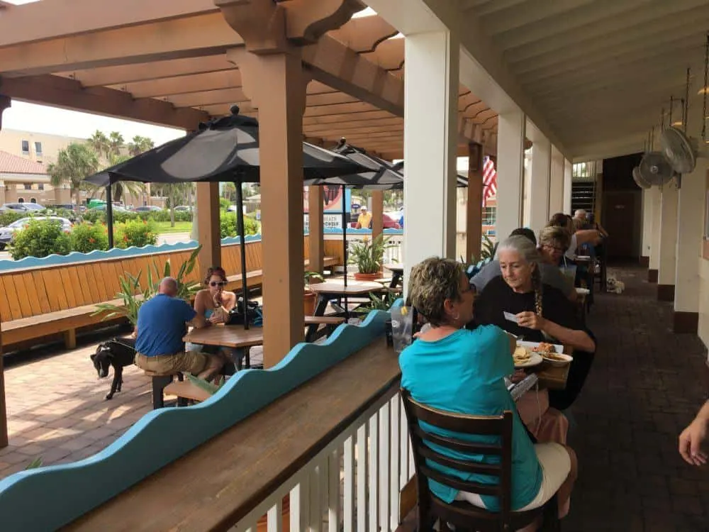 the patio at the sunset grille.