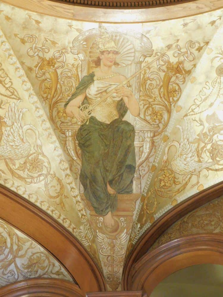 a ceiling detail in flagler college's main hall
