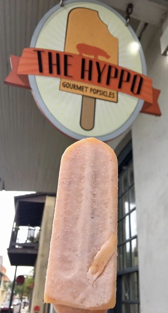 a peach ice pop from hyppo pops