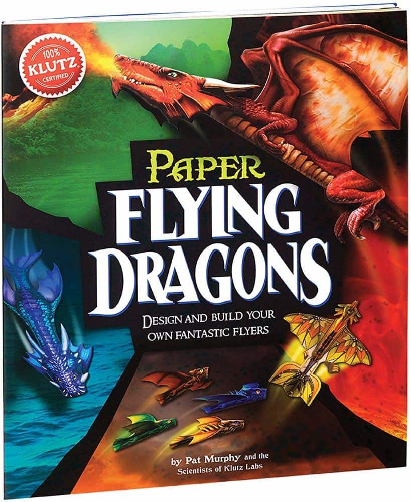 klutz's paper flying dragons will keep boys and girls busy in transit.