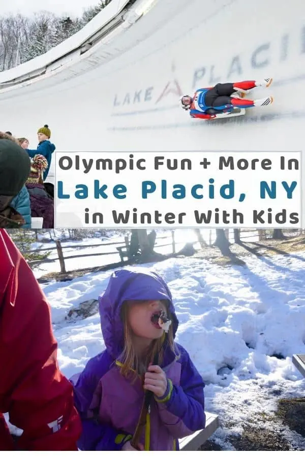 lake placid new york has a lot to do on a winter vacation with kids from skiing to the olympic sites to fun on frozen mirror lake. read more! #lakeplacid #ny #winter #vacation #kids #thingstodo #skiing #whiteface