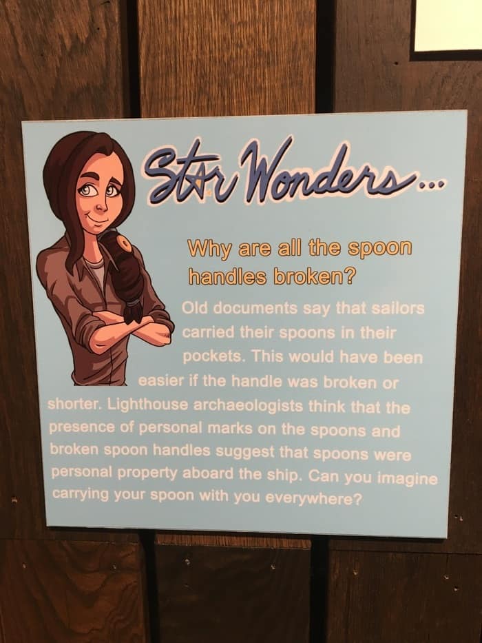 A sign at the lighthouse keeper's house and museum.