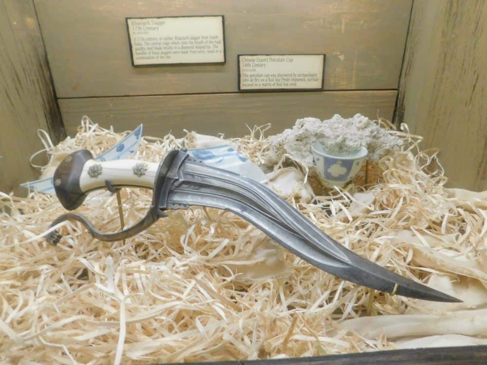 a knife in the pirate & treasure museum in saint augustine.
