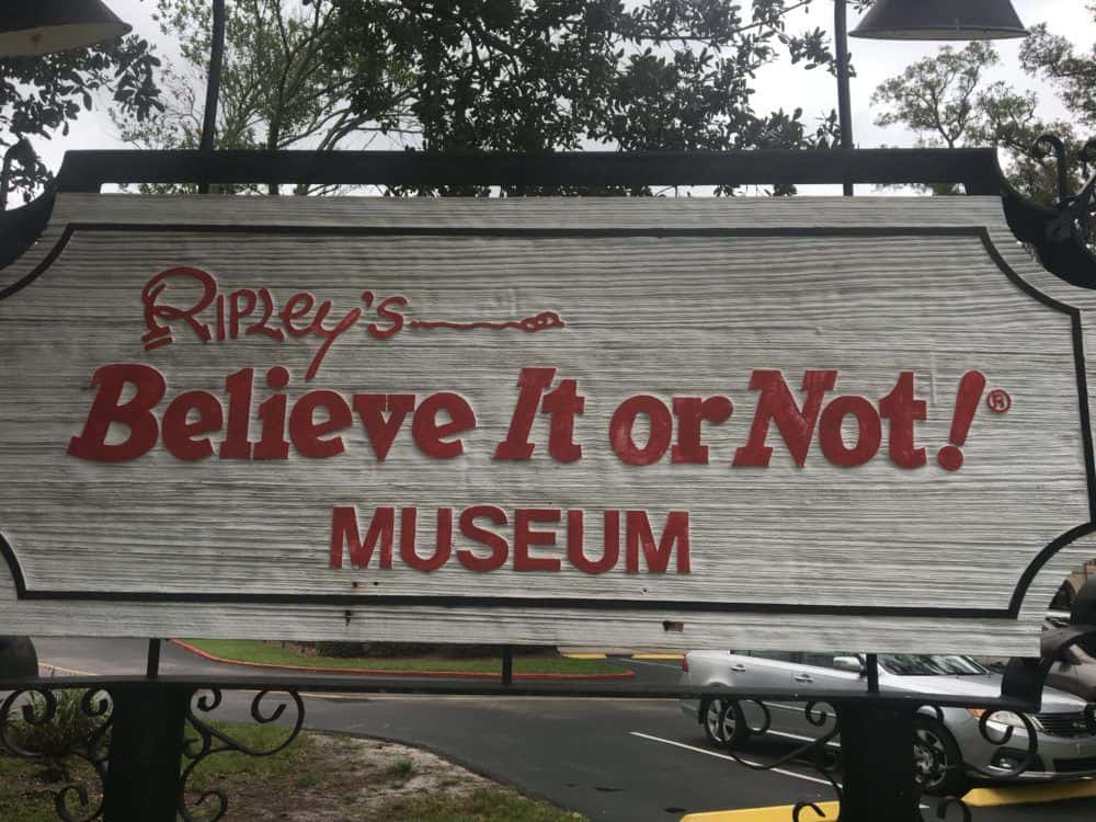 The sign at the original ripley's museum