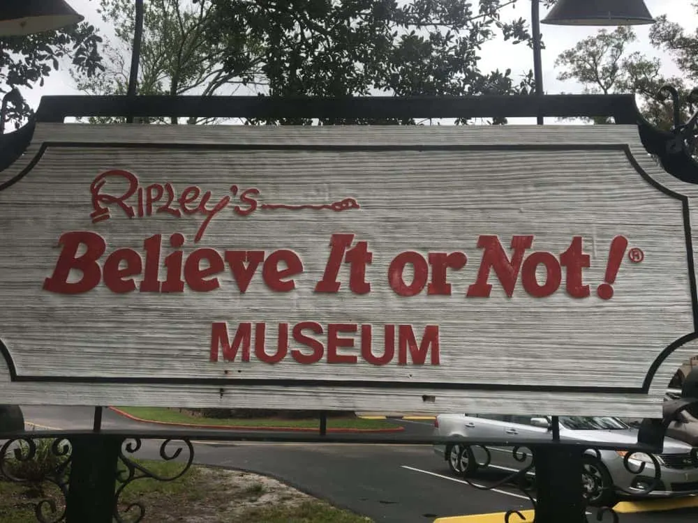 the sign at the original ripley's museum