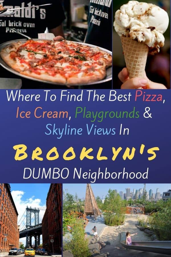 Brooklyn's dumbo neighborhood offers climbing walls, cobblestone streets, cool playgrounds and trendy food. Here's why your family will want to explore it the next time your in nyc. #brooklyn #dumbo #nyc #restaurants #playgrounds #skyline #views #thingstodo #kids