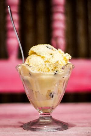 Peppermint-chip ice cream is not green at la lecheria