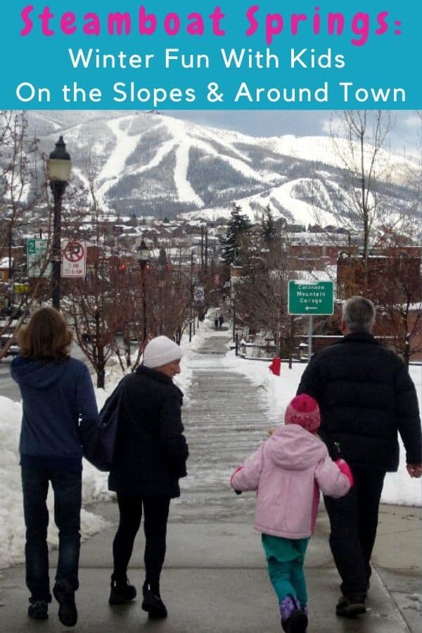 steamboat springs is a great family ski resort. it's also a ski town with a old west vibe and plenty of activities for families to do off the slope. here are some ideas for a winter vacation with kids in this colorado town. #steamboatsprings #steamboatskiresort #kids #winter #skivacation #colorado #skiingwithkids #winter #activities #thingstodo
