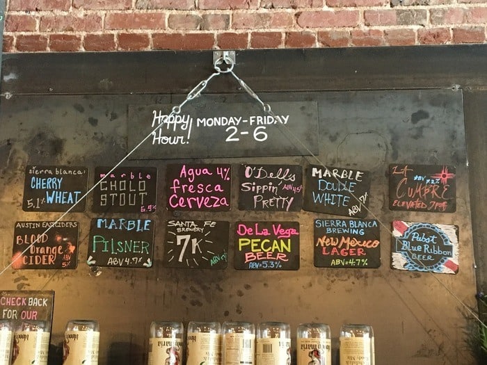 The buger stand beer menu.
