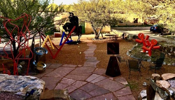 A park full of sculptures on canyon road