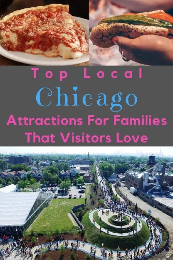 here are 7 activities and destinations that local chicago families love and that anyone visiting with kids will appreciate, from parks to museums to great neighborhoods for food. #chicago #ideas #kids #weekend #vacation #thingstodo #museums #parks #food