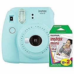 Kids love instax cameras like this blue one.