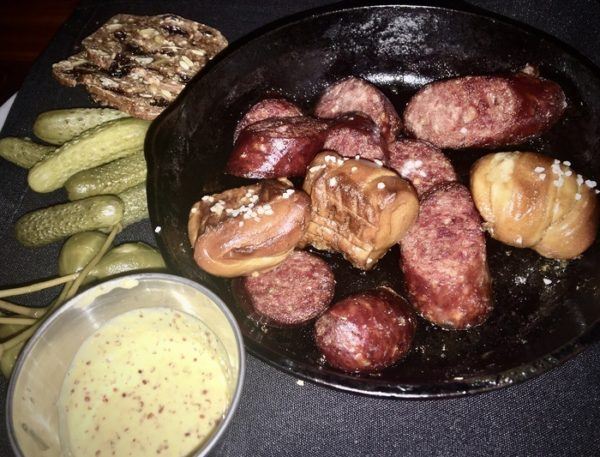 A sausage of pretzel plate at tumbleroot tap room