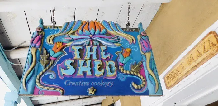 you can't miss the shed's colorful sign.
