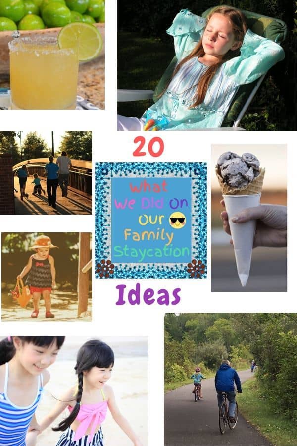 Make your staycation feel like a vacation with these 20 ideas for getting out of the house, having fun, relaxing and making memories with your kids. #staycation #ideas #inspiration #family #kids