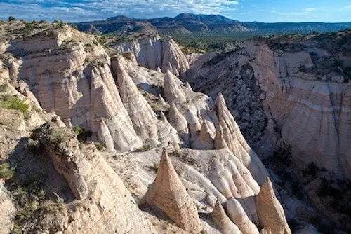 ten rocks national park has distinctive hoodoos capping its mesas. 