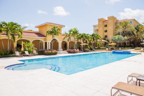 The pool and prperty at the tuscany on grand turks.